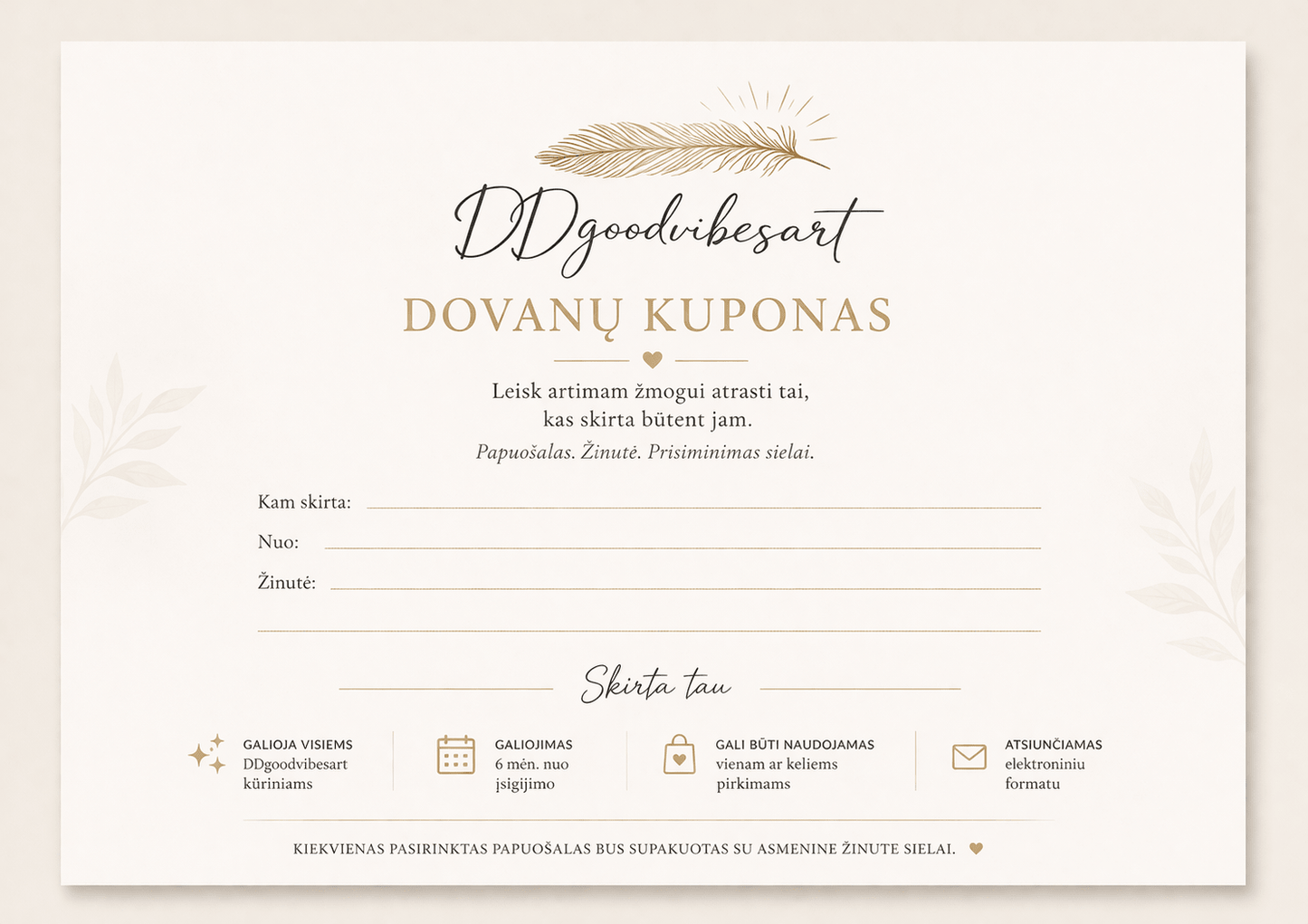 Dovanų Kuponas - DDgoodvibesart